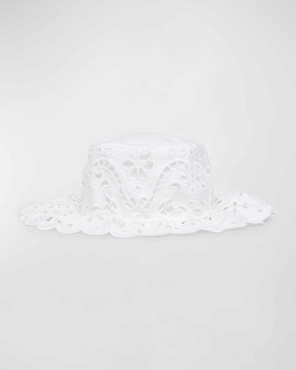 Eyelet Cotton-Blend Bucket Hat